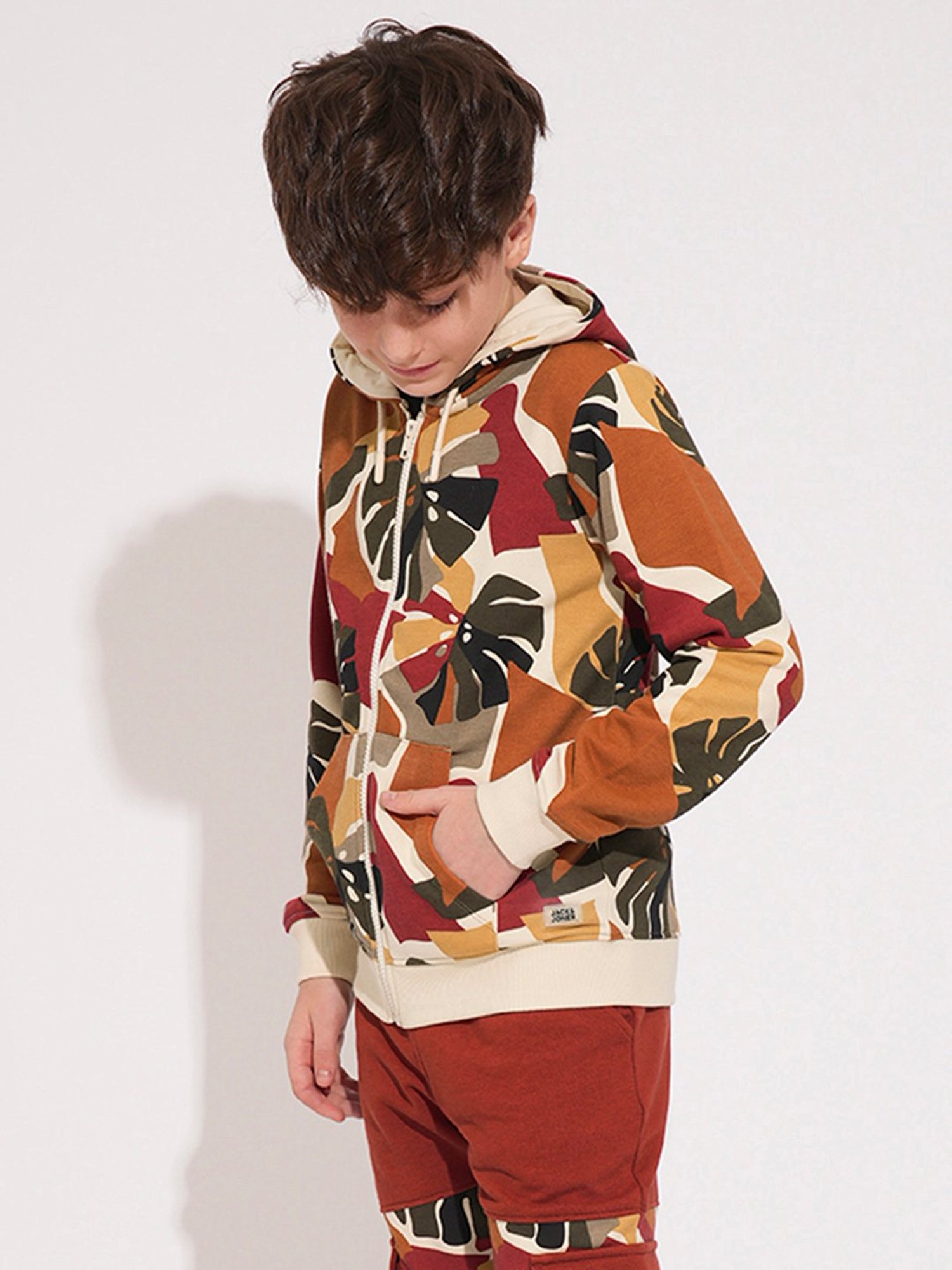 Allen Solly Junior Orange Cotton Regular Fit Full Sleeves Sweatshirt