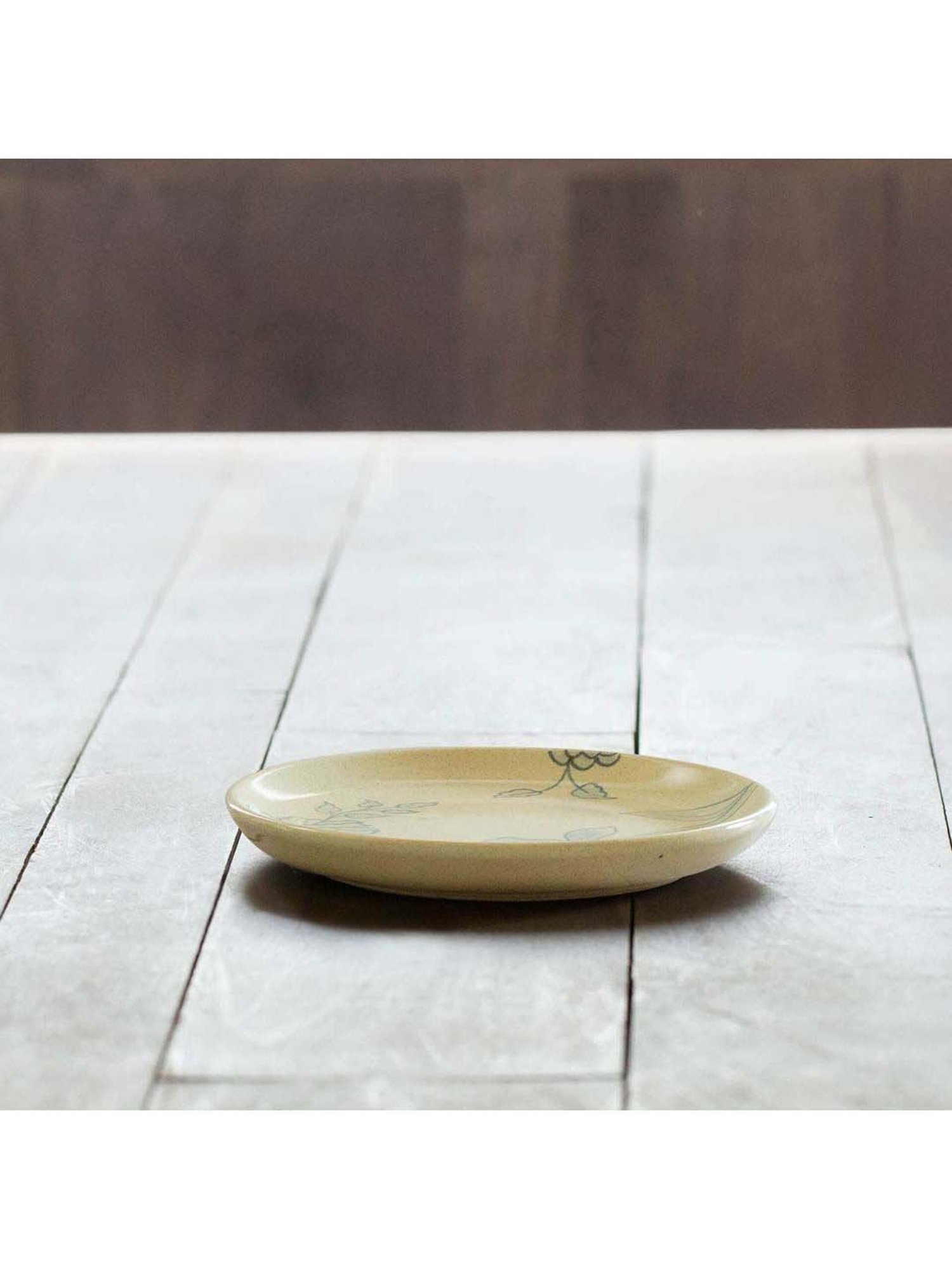 ellementry Fiore Cream Ceramic Side Plate - Set of 1