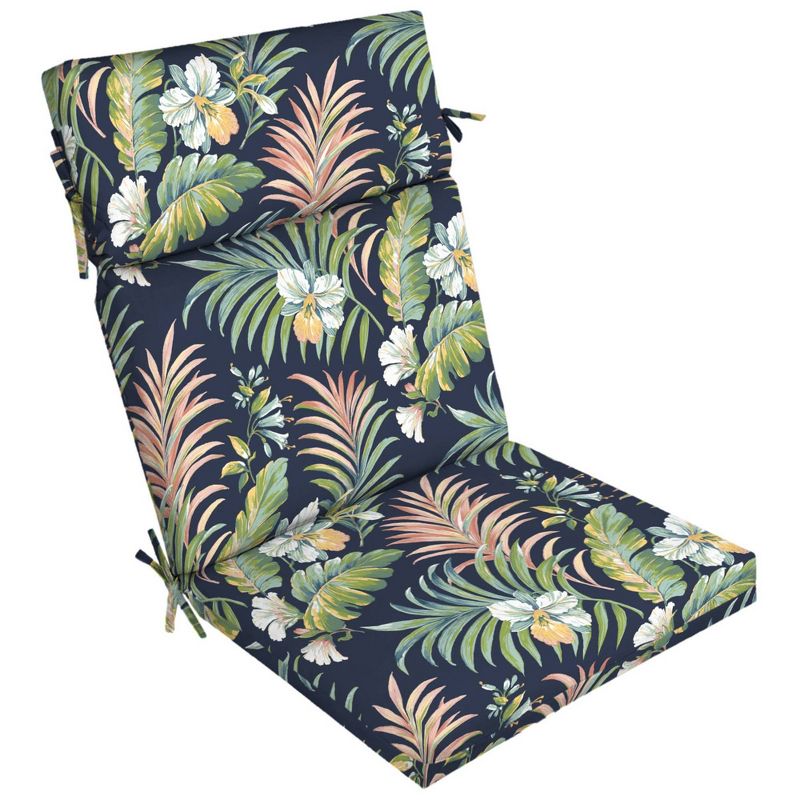Simone Tropical Outdoor Dining Chair Cushion Blue - Arden Selections