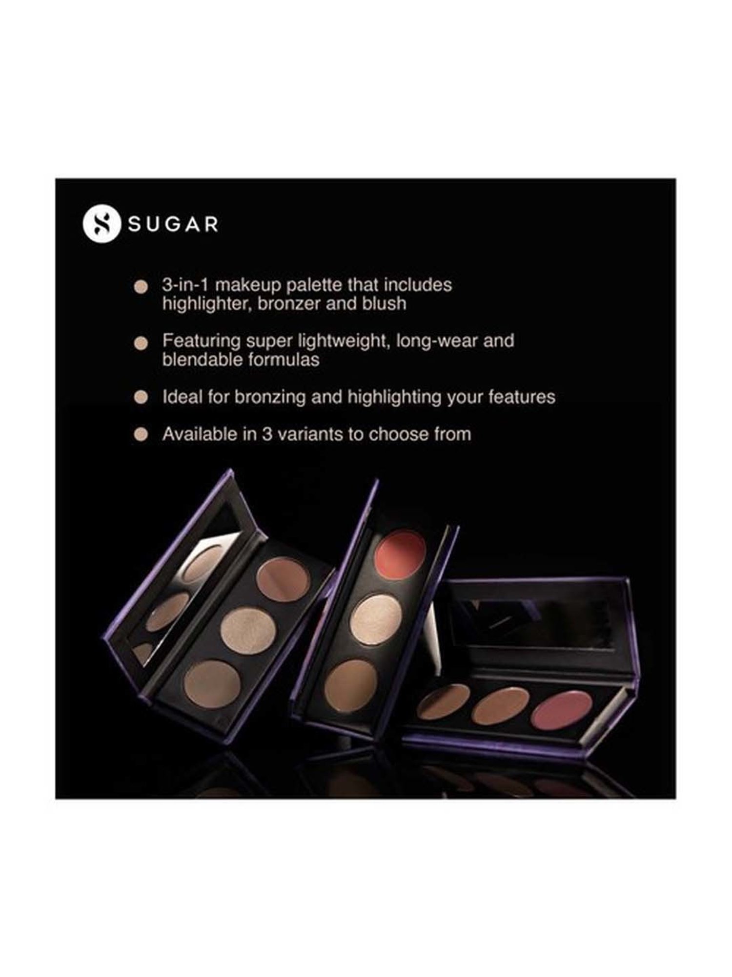 Sugar Cosmetics Contour De Force Face Palette 03 Fierce Feat - 12.5 gm