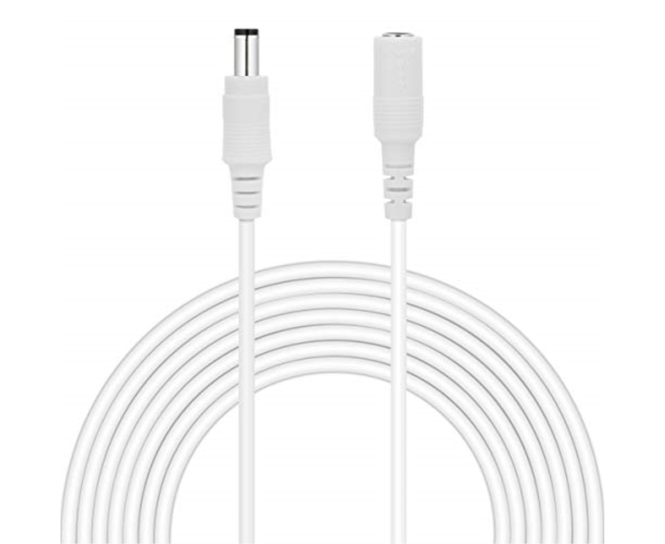 Dericam Universal 20ft Extension Cable for S1, B1, B2 Series, Compatible with 12V Power Adapter of Other Brands CCTV / IP Camera, 5.5mm DC Plug, White