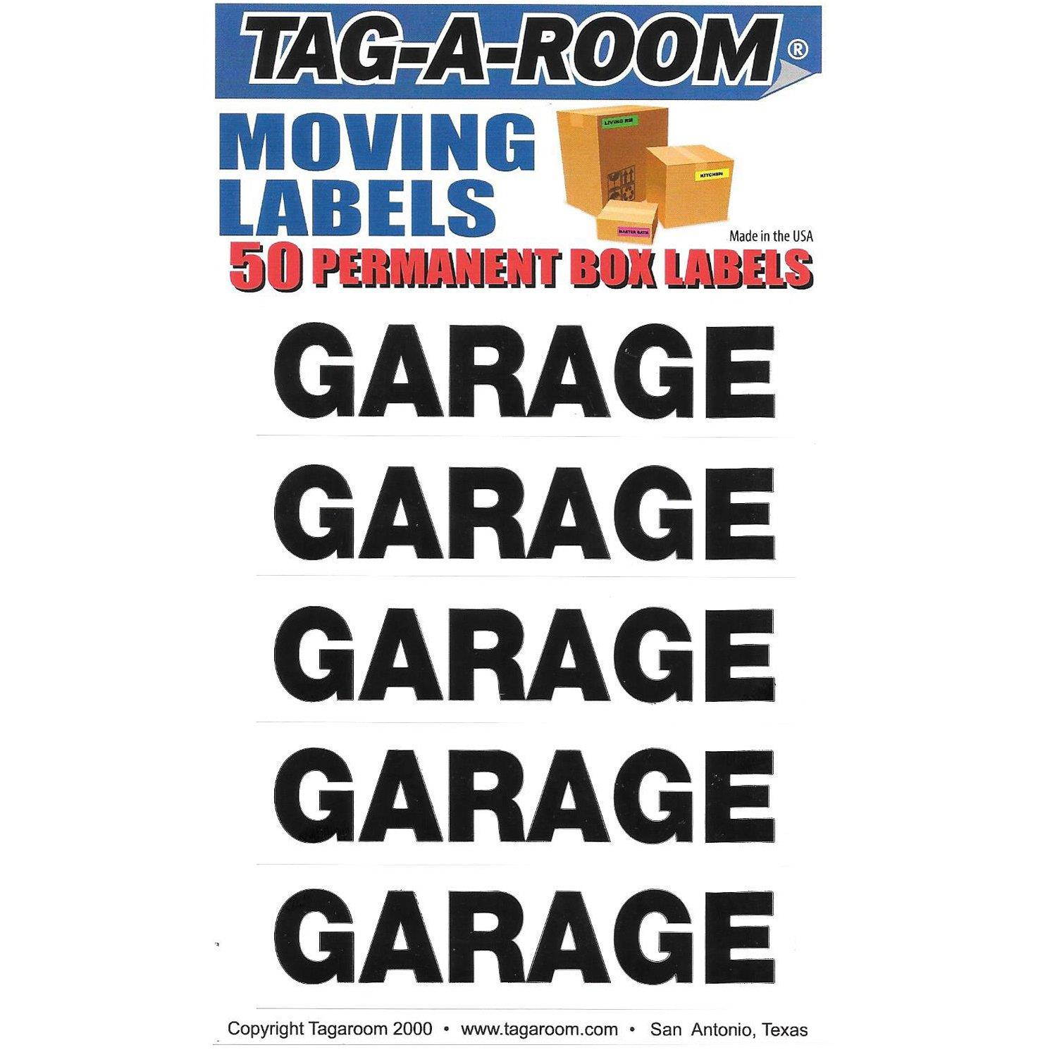 Tag-A-Room Garage Color Coded Moving Labels (50 Count), Moving Supplies