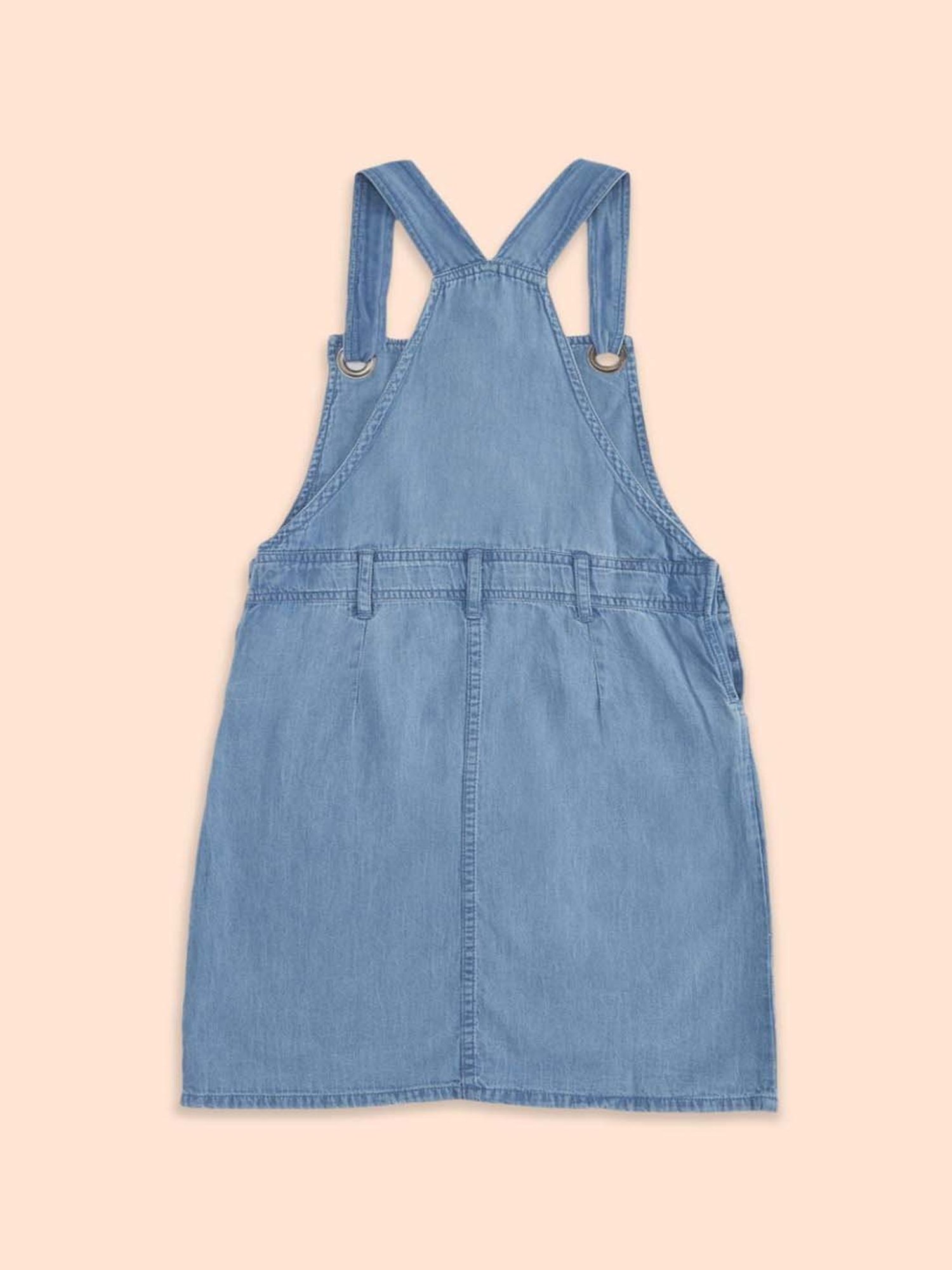 Pantaloons Junior Kids Blue Cotton Regular Fit Pinafore Dress