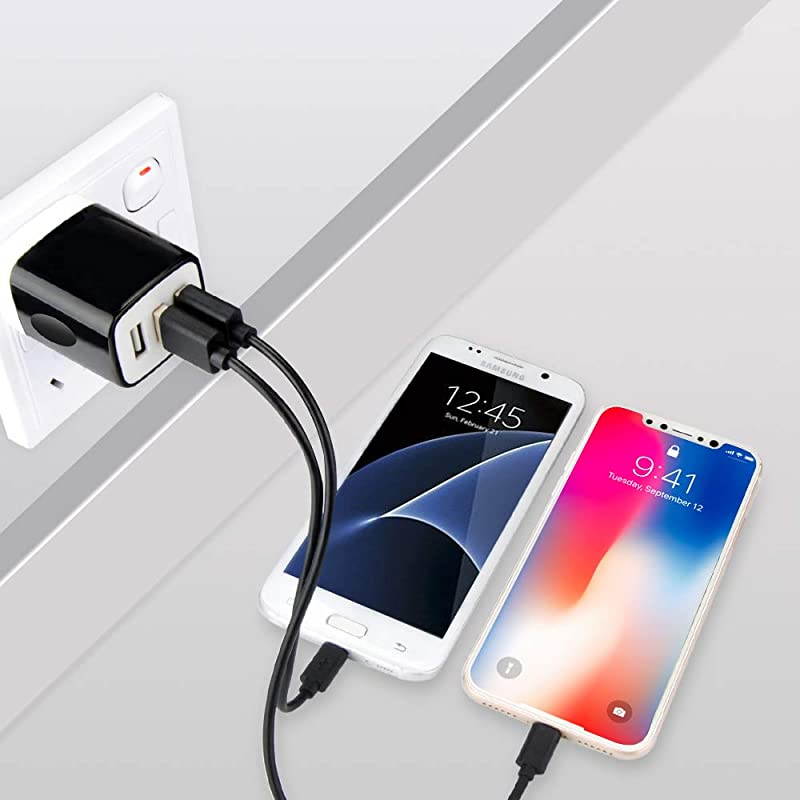 3 Port USB Wall Plug  31A Ultra Compact Charger Adapter Home Travel Charging Cube Block Compatible iPhone Xs X 8 7 6s Plus Samsung S9 S8 S7 S6 Note 8 LG Nexus One Plus HTC Moto Nokia