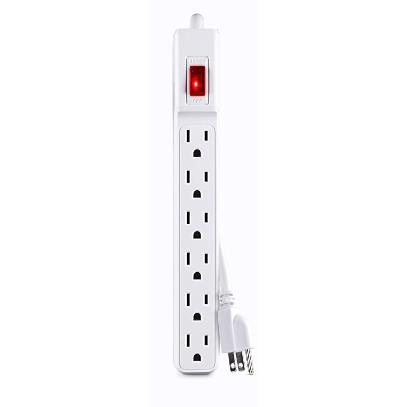 GS60304 Power Strip 6Outlets 3Foot Cord White