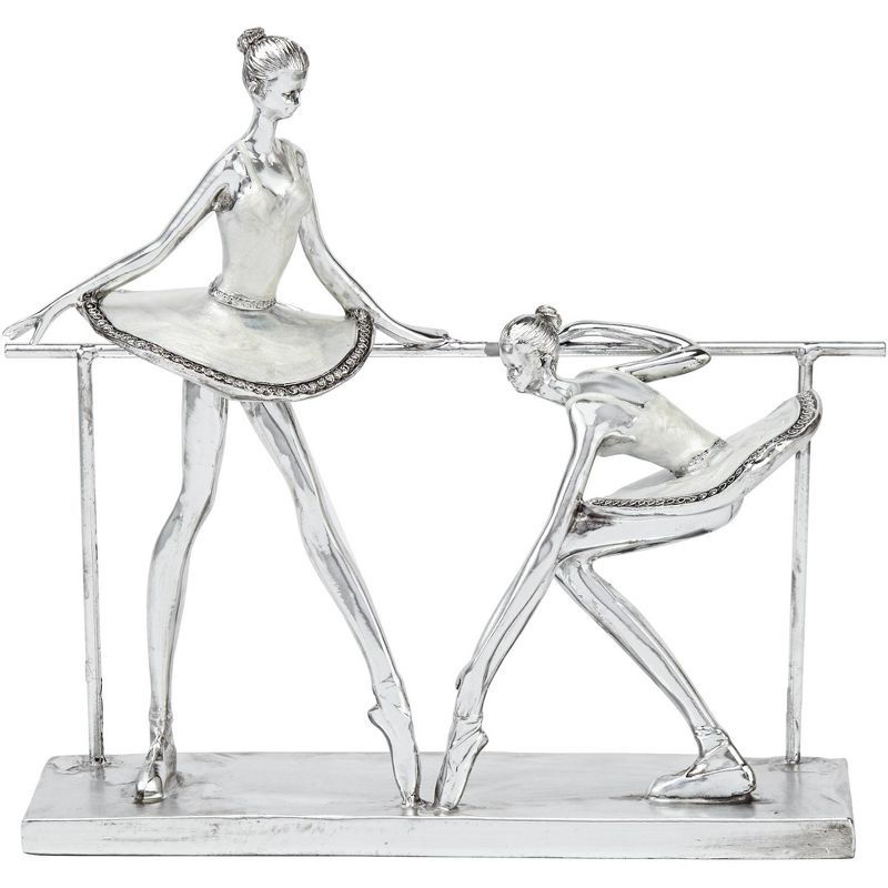 Dahlia Studios Ballerina Practice 11 1/2" High Silver Sculpture