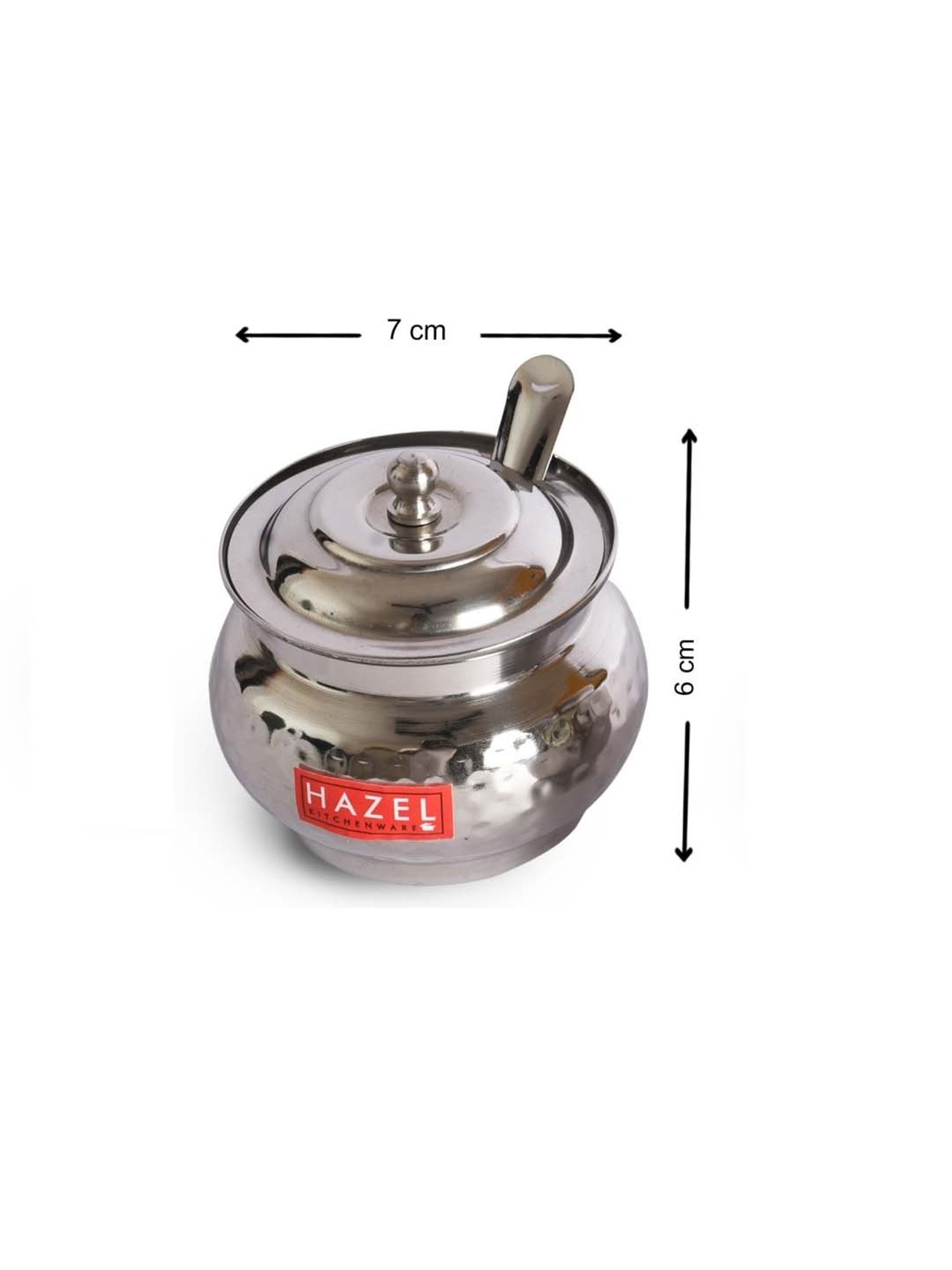 HAZEL Silver Stainless Steel Ghee & Oil Container - Set of 1 (150 ML)