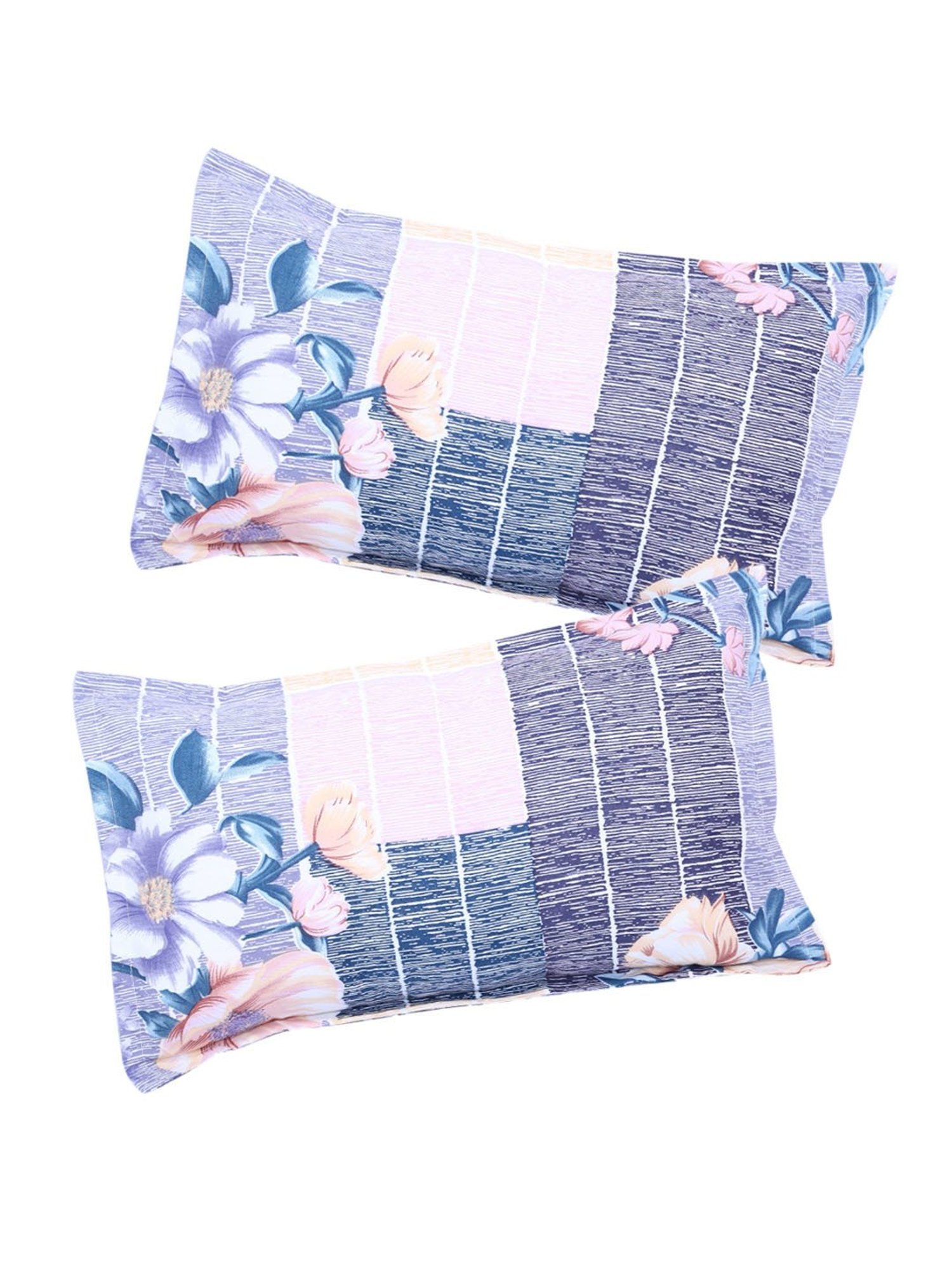 Romee Blue Microfibre Floral Bed Sheets