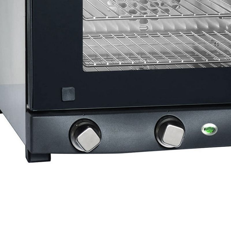 BroilKing POV-003 Compact Quarter Size Stainless Steel Convection Oven with Manual Controls and Aluminum Alloy Sheet Pan, Black