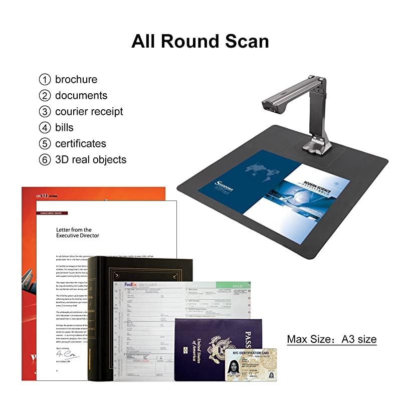 Portable USB Document Camera Scanner S600 withA3 Capture Size5 MegaPixel CMOS HighDefinition Digital Visual Presenter