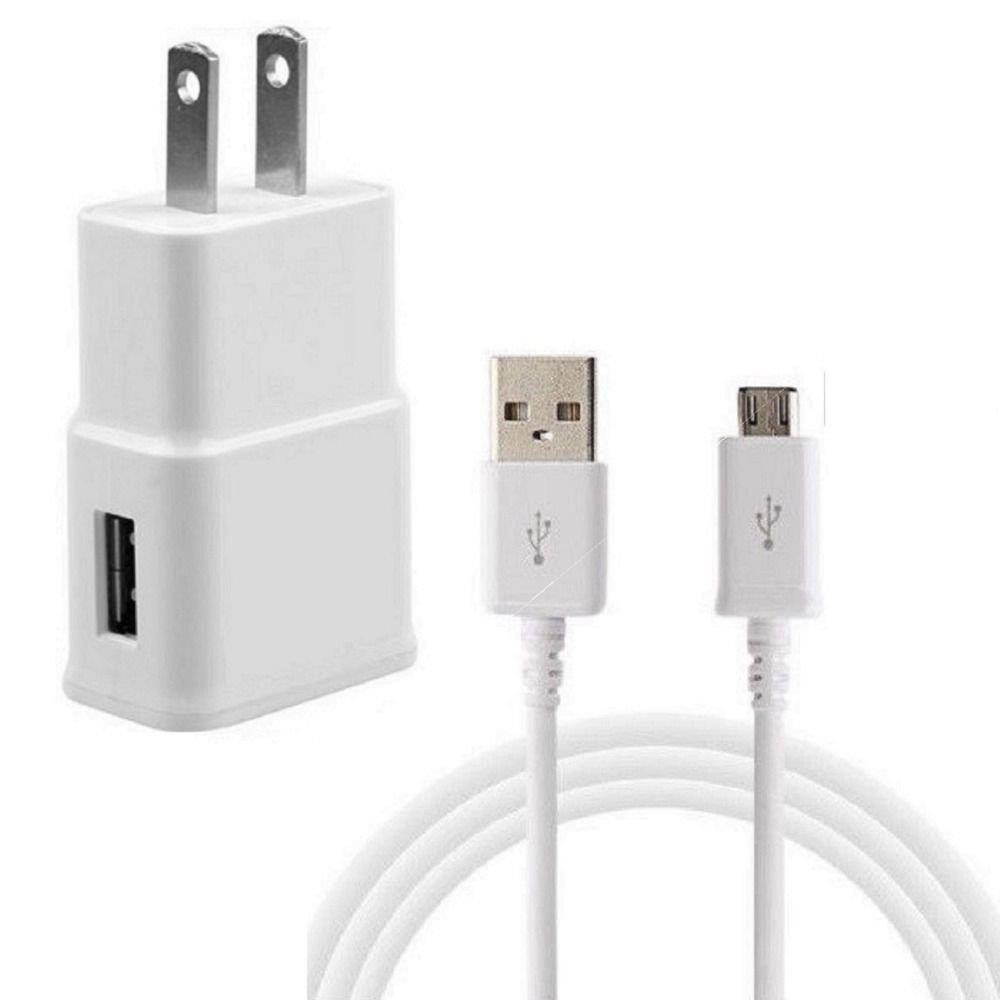 NiceTQ Wall AC Power Charger + USB Charging Data Cable For AT&T/T-Mobile Alcatel A30 8-inch Tablet 9024W