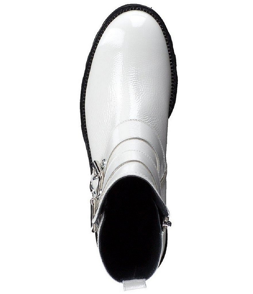 Paul Green Jake Crinkle Patent Lugged Leather Booties