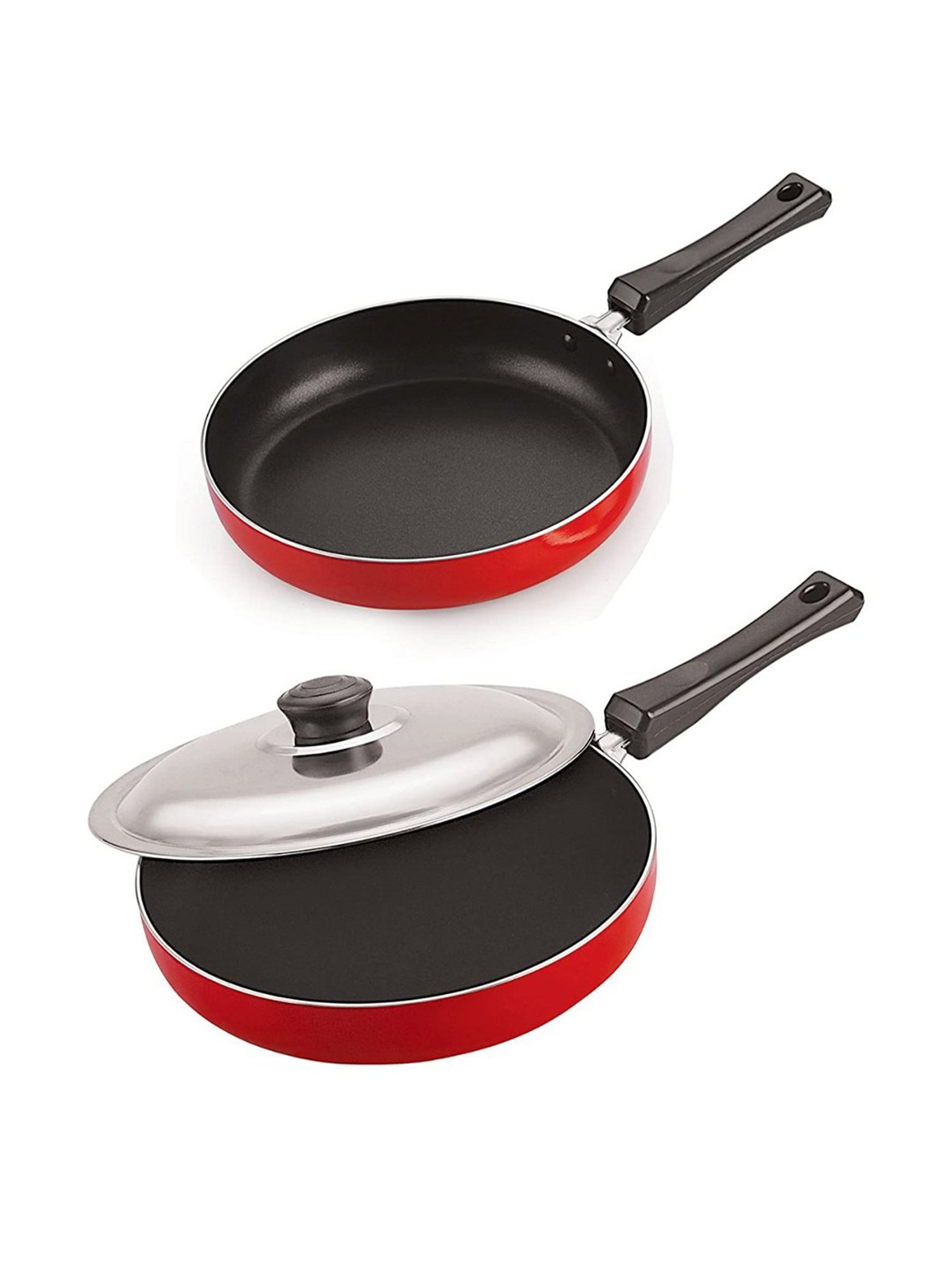 Nirlon Red Aluminium Non-Stick Cookware Set of 2