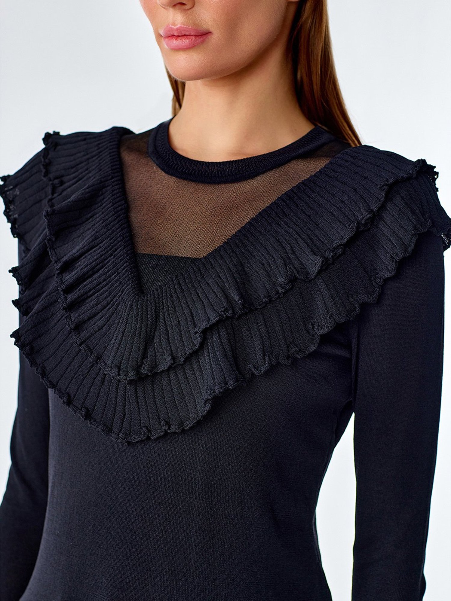 Cover Story Black Regular Fit Sweater