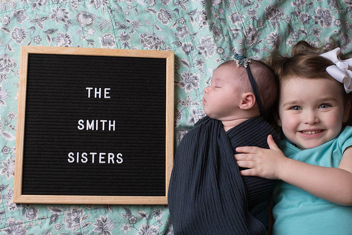 Premium 12x12 Letter Board with Letter Organizer - Changeable Black Felt Vintage Letter Board Sign by Letter&Felt