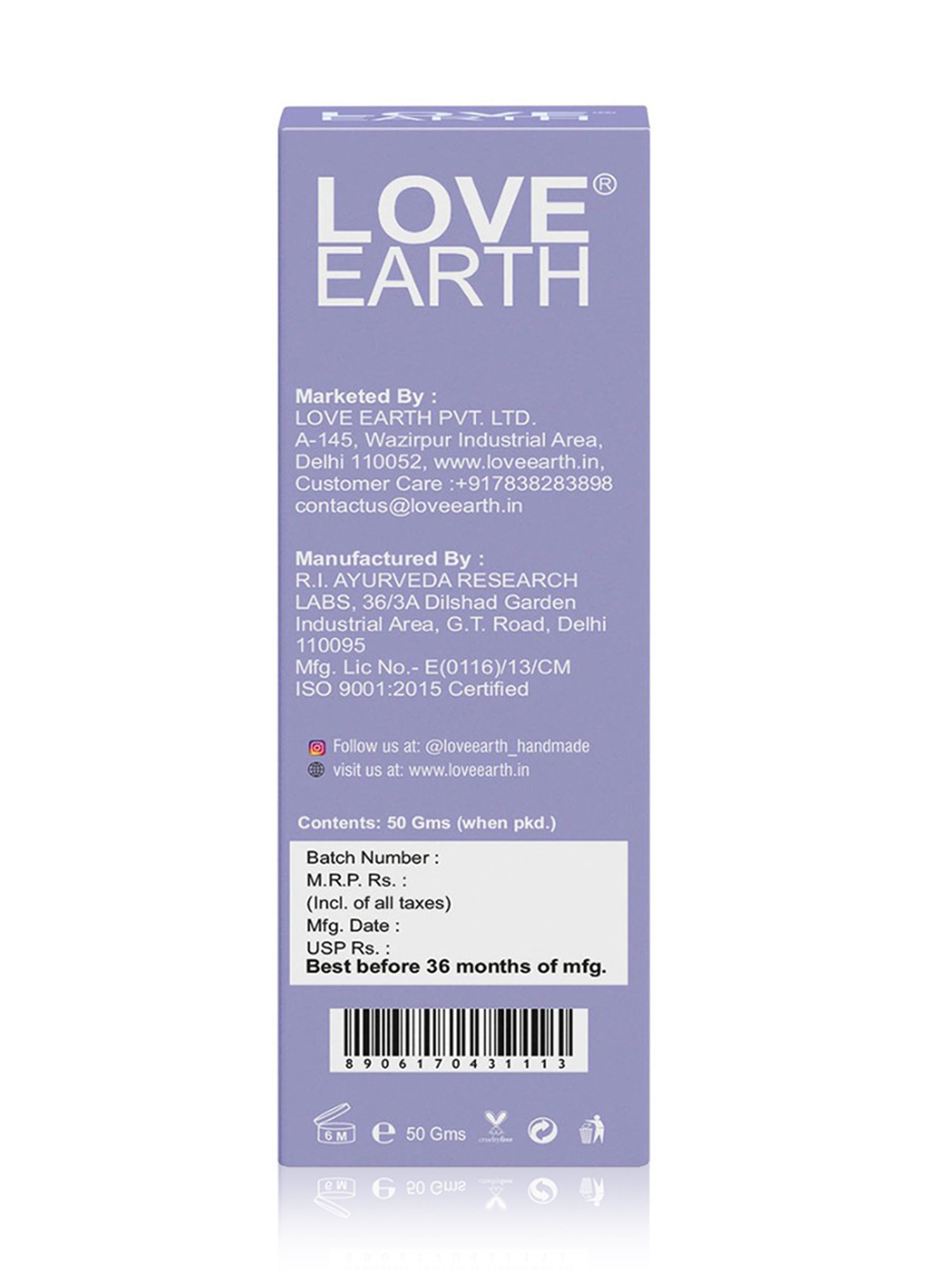 Love Earth Hydro Boost Lightweight Moisturiser - 50 gm
