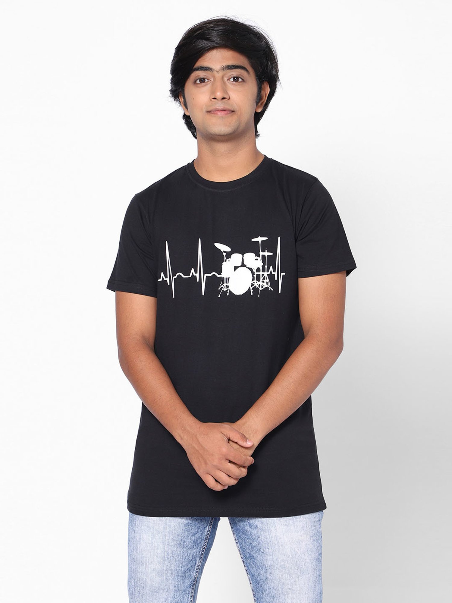 TeenTrums Boys Black Printed T-Shirt