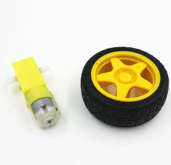 Arduino Smart Car Robot Plastic Tire Wheel with DC 3-6V Gear Motor Pack