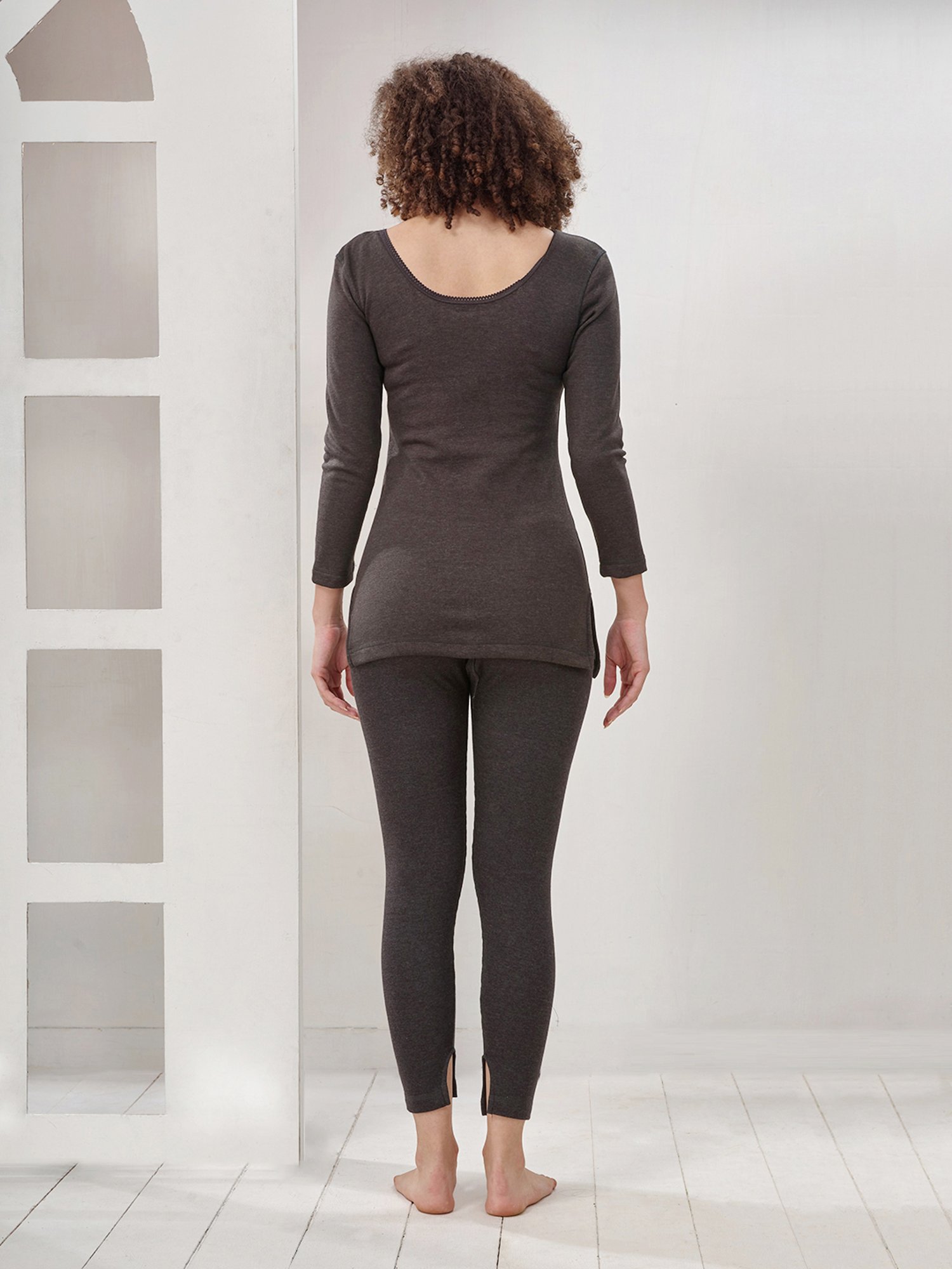 LUX Inferno Black Plain Top Leggings Set