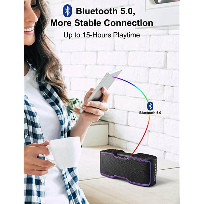 Sport II Portable Wireless Bluetooth Speakers Waterproof IPX7 15H Playtime V50 20W Bass Sound Stereo Pairing for Outdoors Travel Pool Home Party 2020 Upgrade Purple