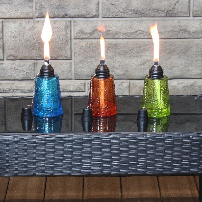 5.5" Petite Lantern Metal Table Torch Black - TIKI