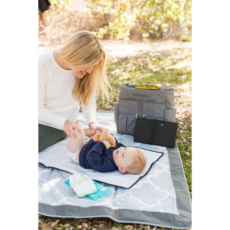 J.L. Childress Full Body Changing Pad Black Crosshatch