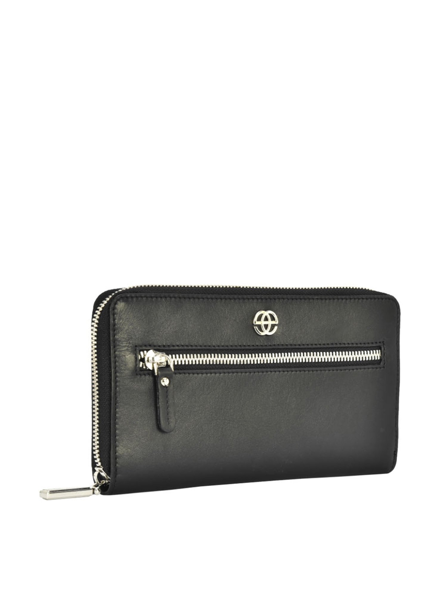 Eske Eloise Black Solid Zip Around Wallet for Women