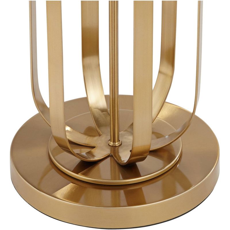 Blaine 14" Wide Gold Metal and Glass Accent Table