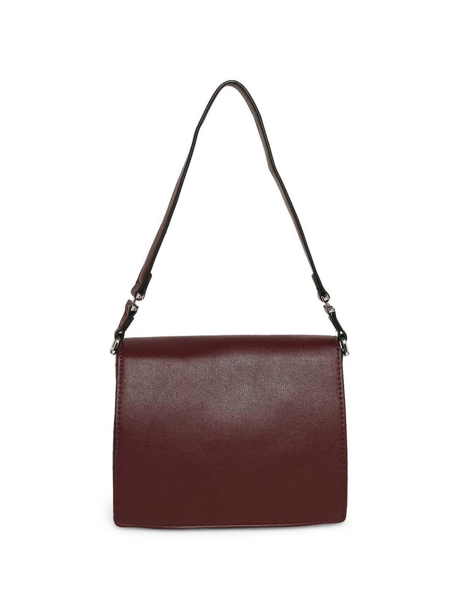 Marina Galanti Maroon Textured Medium Sling Handbag