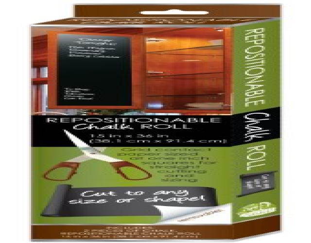 Board Dudes 15 x 36 Inches Repositionable Adhesive Backed Chalk Roll Black (DFB50)