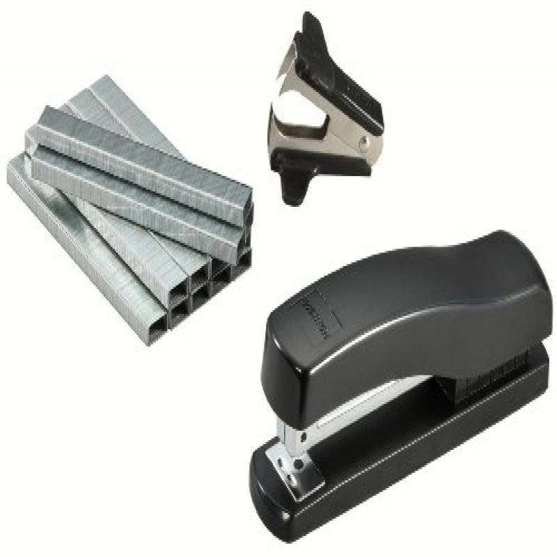 Bostitch Desktop Stapler Kit with Staple Remover and 5,000 Staples, Black (626-BLK-PP)