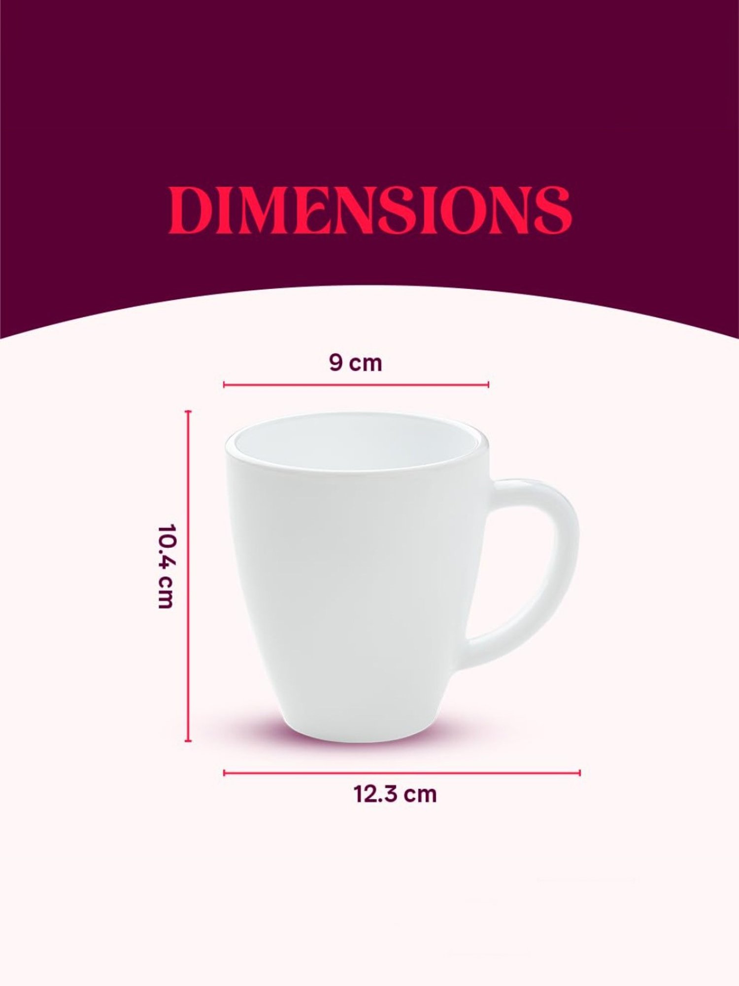 Larah by Borosil White Ceramic Tea & Coffee Mug 400ml