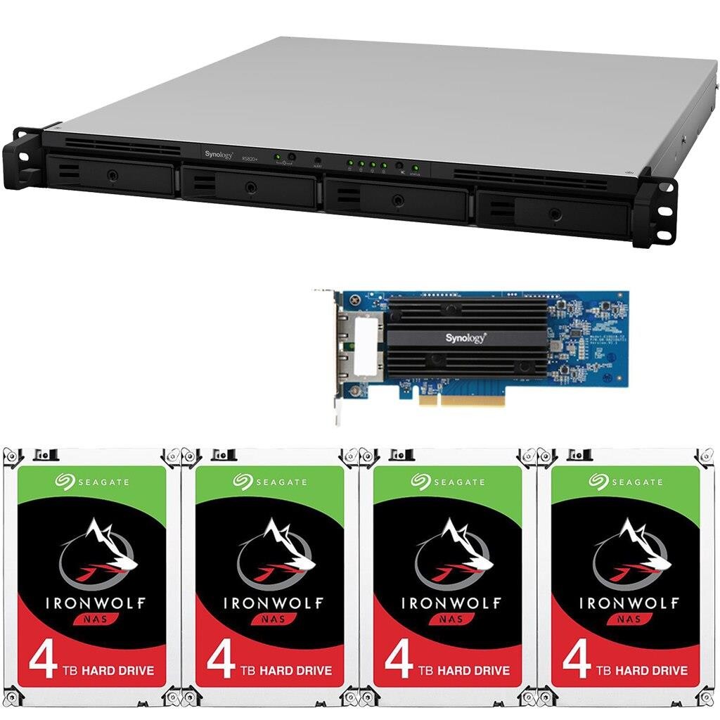 Synology RS820+ 4-Bay RackStation NAS with Synology 10Gb Adapter 18GB RAM 32TB (4x8TB) of Seagate Ironwolf NAS Drives Fully Assembled Tested By CustomTechSales