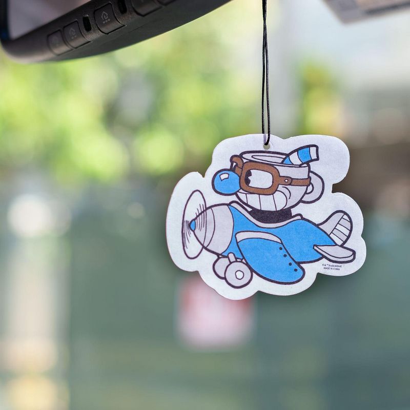 Just Funky Cuphead Airplane Hanging Air Freshener for Cars | New Car Scent