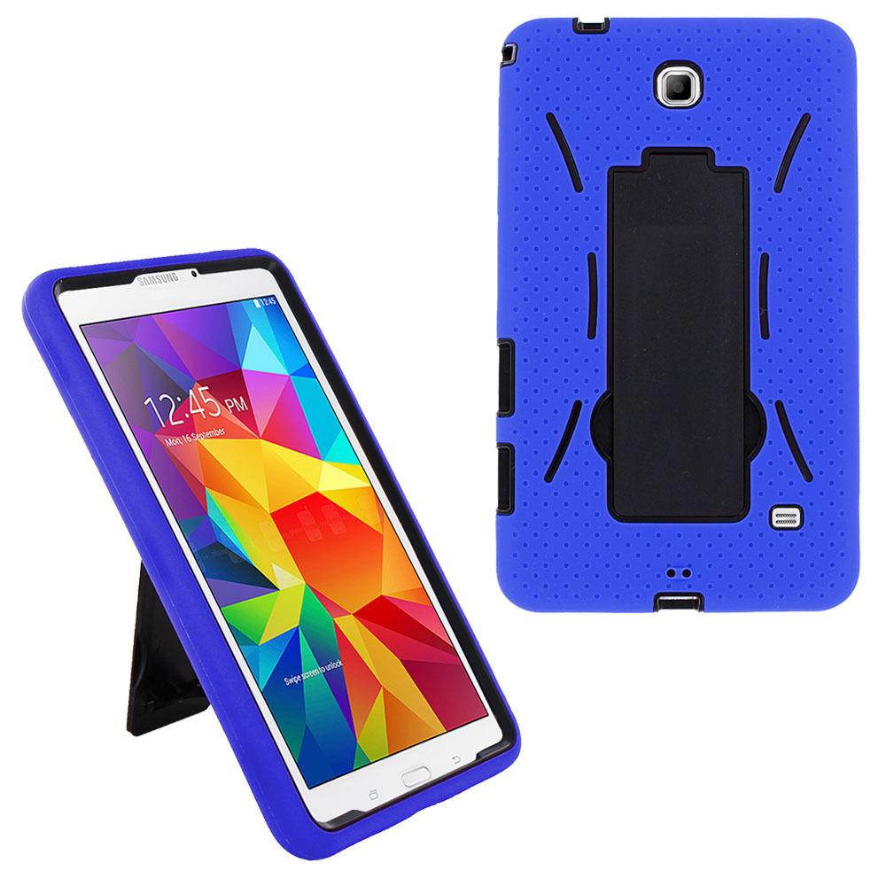 Black/Blue Heavy Duty Silicone Plastic Hybrid Case for Samsung GALAXY Tab 4 Nook