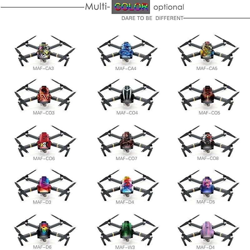 Exclusive Decoration Wrap Skin Decal Kit for Mavic Pro Quadcopter Drone Body Shell, DJI Mavic PRO Portable Collapsible Mini Racing Drone Water-resistant PVC Sticker