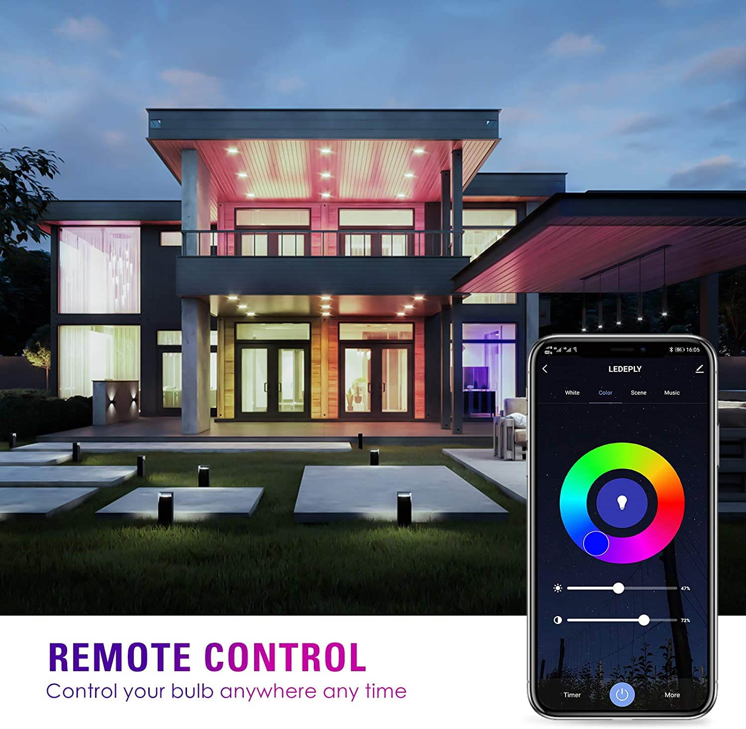 GU10 Smart Spot Light Bulbs, Compatible with Alexa, Google Home & SmartThings, 5W Wi-Fi LED Tunable Color + White Track Light, No Hub Required, 4Pack