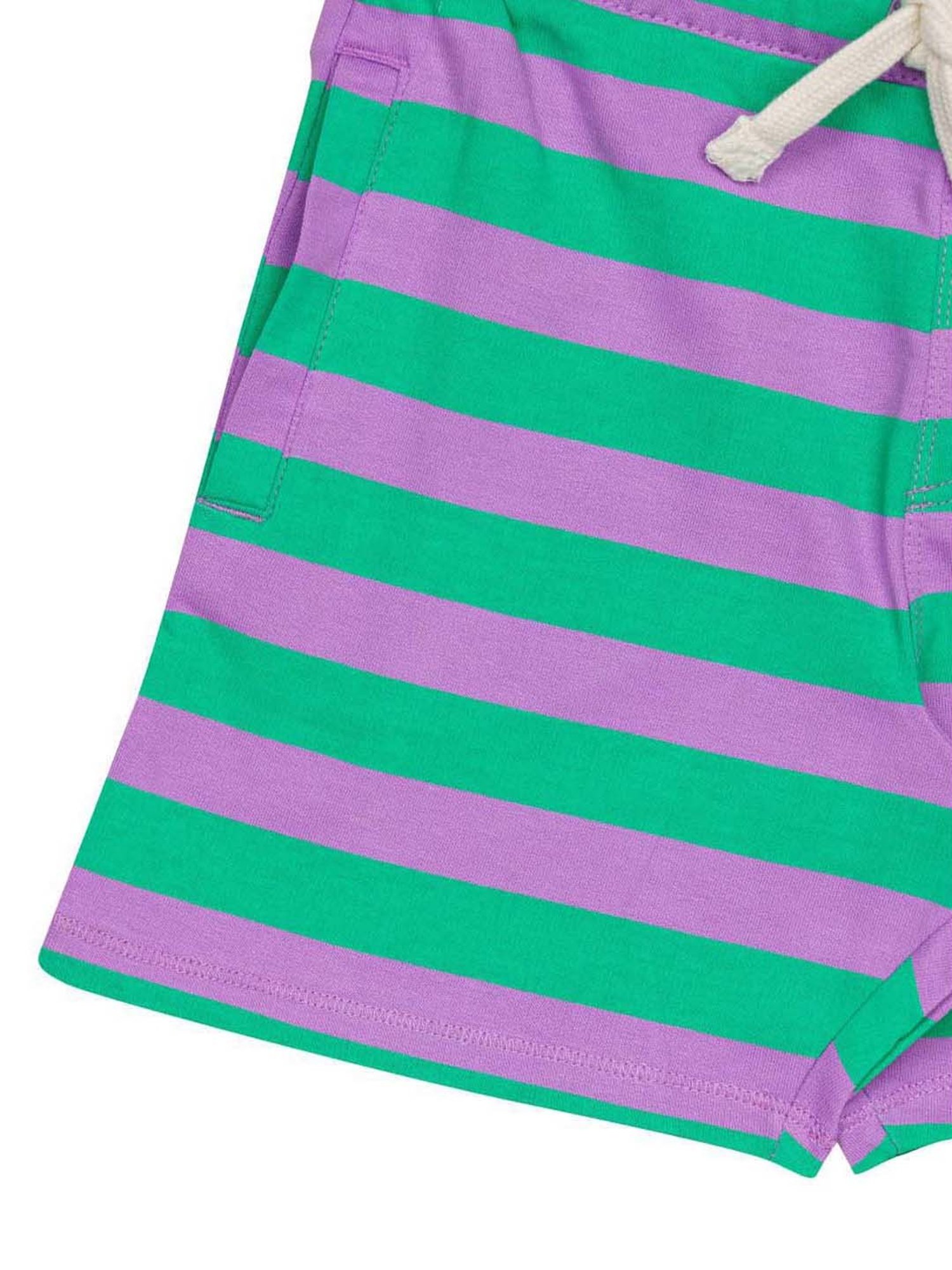 H by Hamleys Boys Green & Purple Cotton Striped Shorts