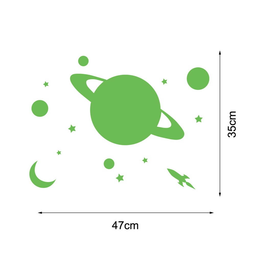 1pc Luminous Wall Sticker Planet Pattern Stickers Decorative Wall Decal DIY Wallpaper for Living Room Bedroom