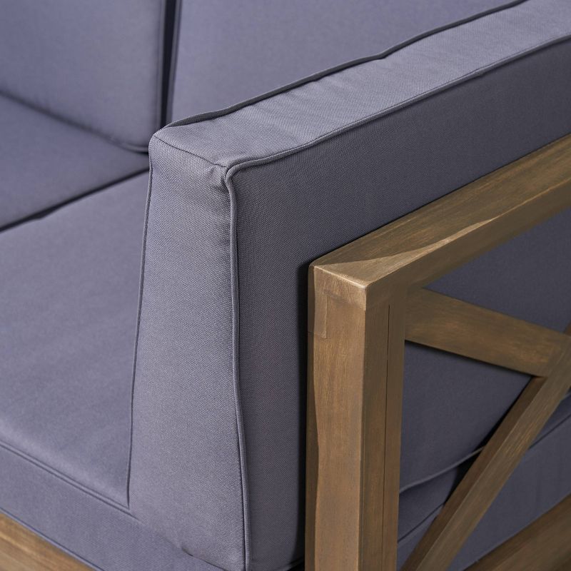 7pc Studio Shine Collection Patio Conversation Set with Sofa, 4 Armchairs & 2 Tables - W Unlimited