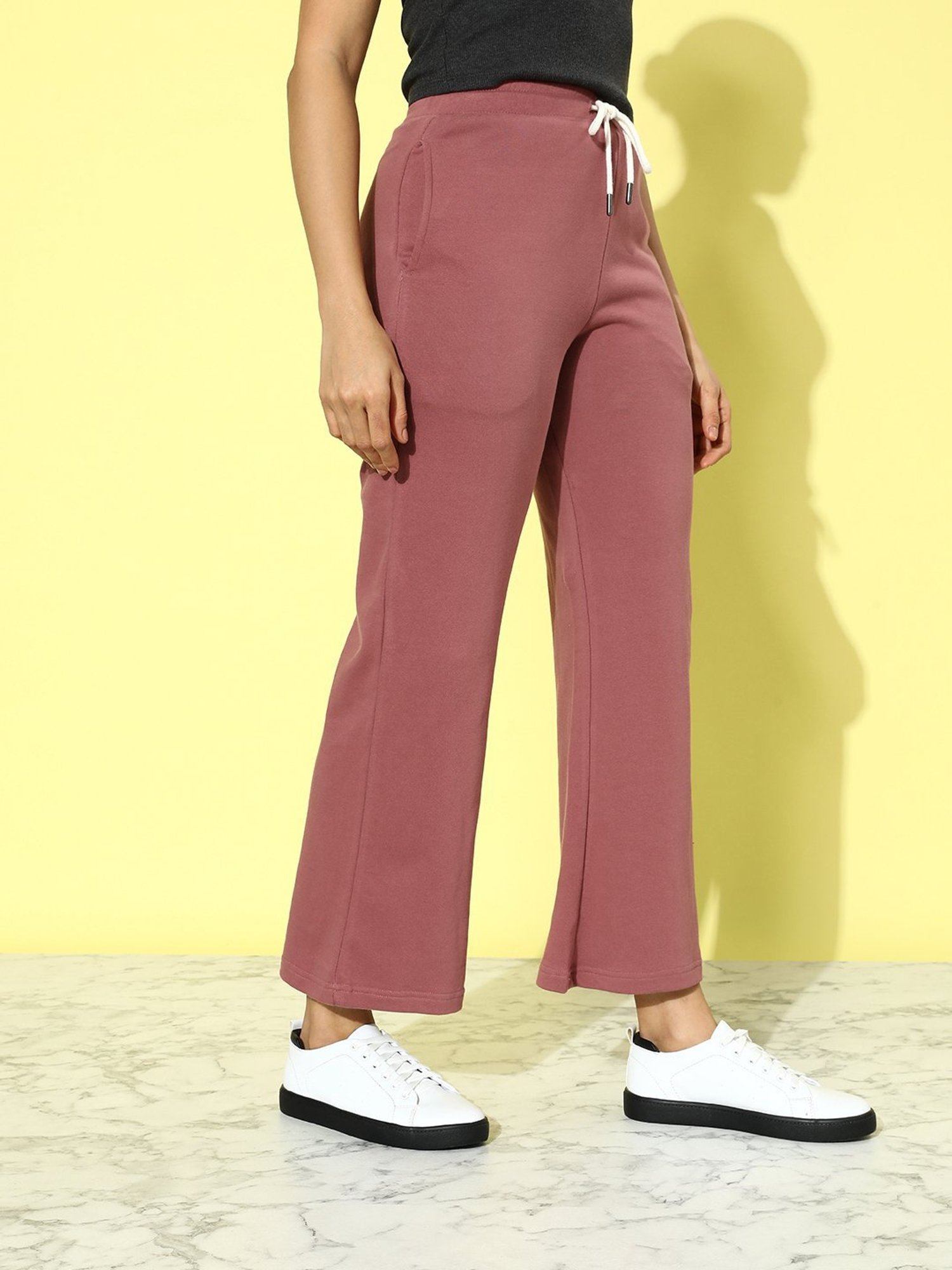 Dillinger Pink Fleece Regular Fit High Rise Trackpants