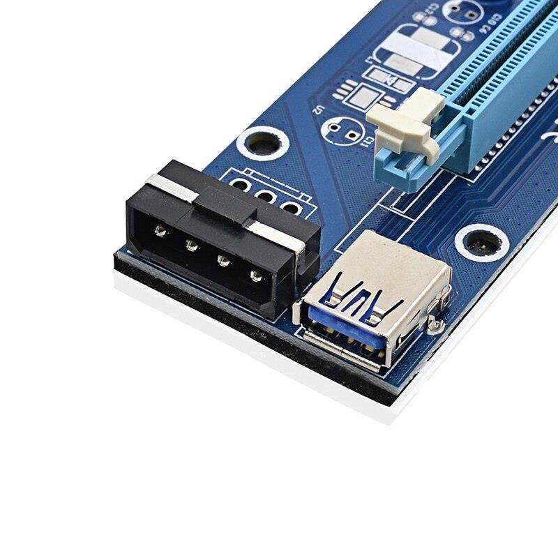 60cm PCI-E extender PCI Express Riser Card 1x to 16x USB 3.0 SATA to 4Pin IDE Molex Power for BTC Miner Machine