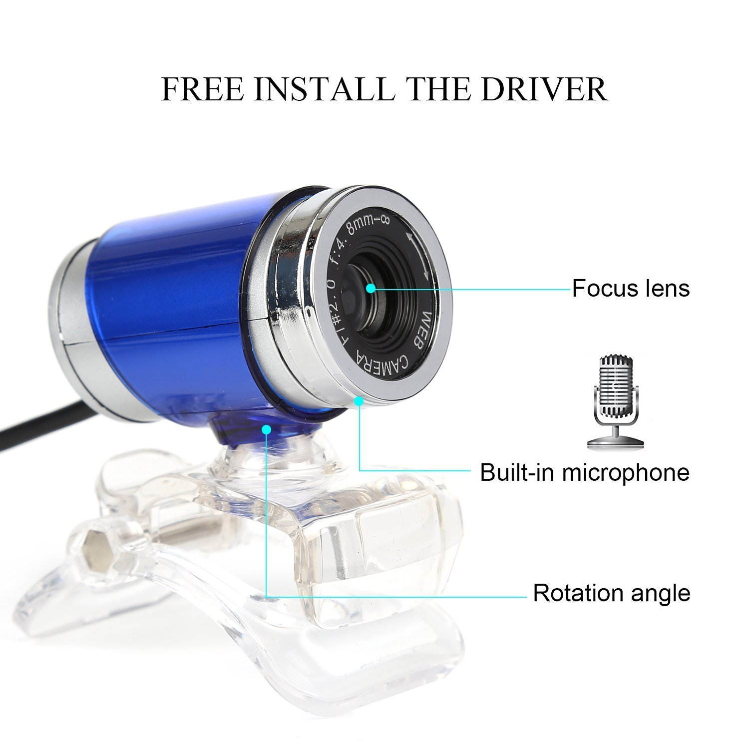 Zgeer HD Webcam,USB 2.0 Digital Video Webcamera for Computer PC Laptop.