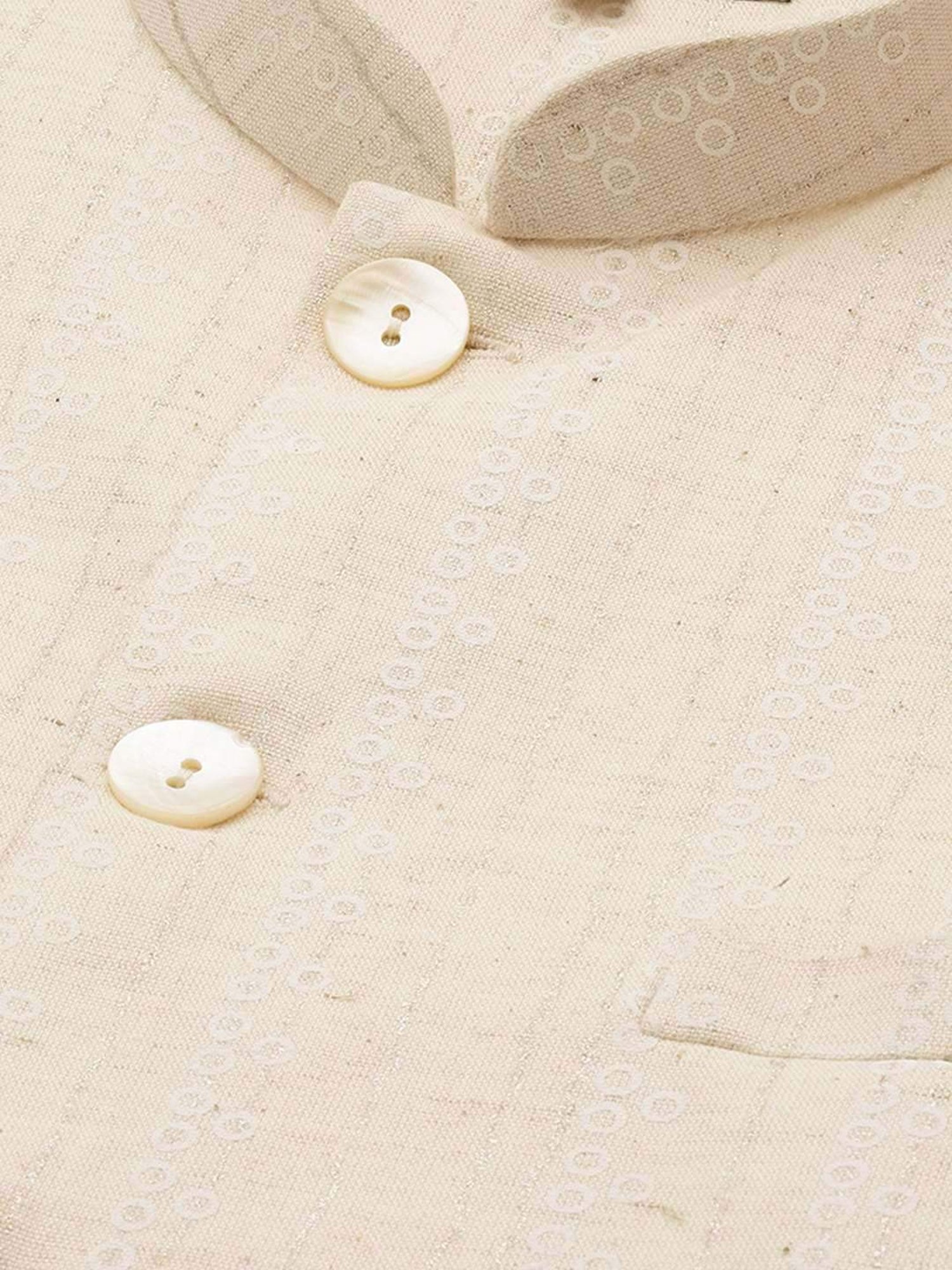 KISAH White & Pink Cotton Regular Fit Printed Kurta Set With Jacket