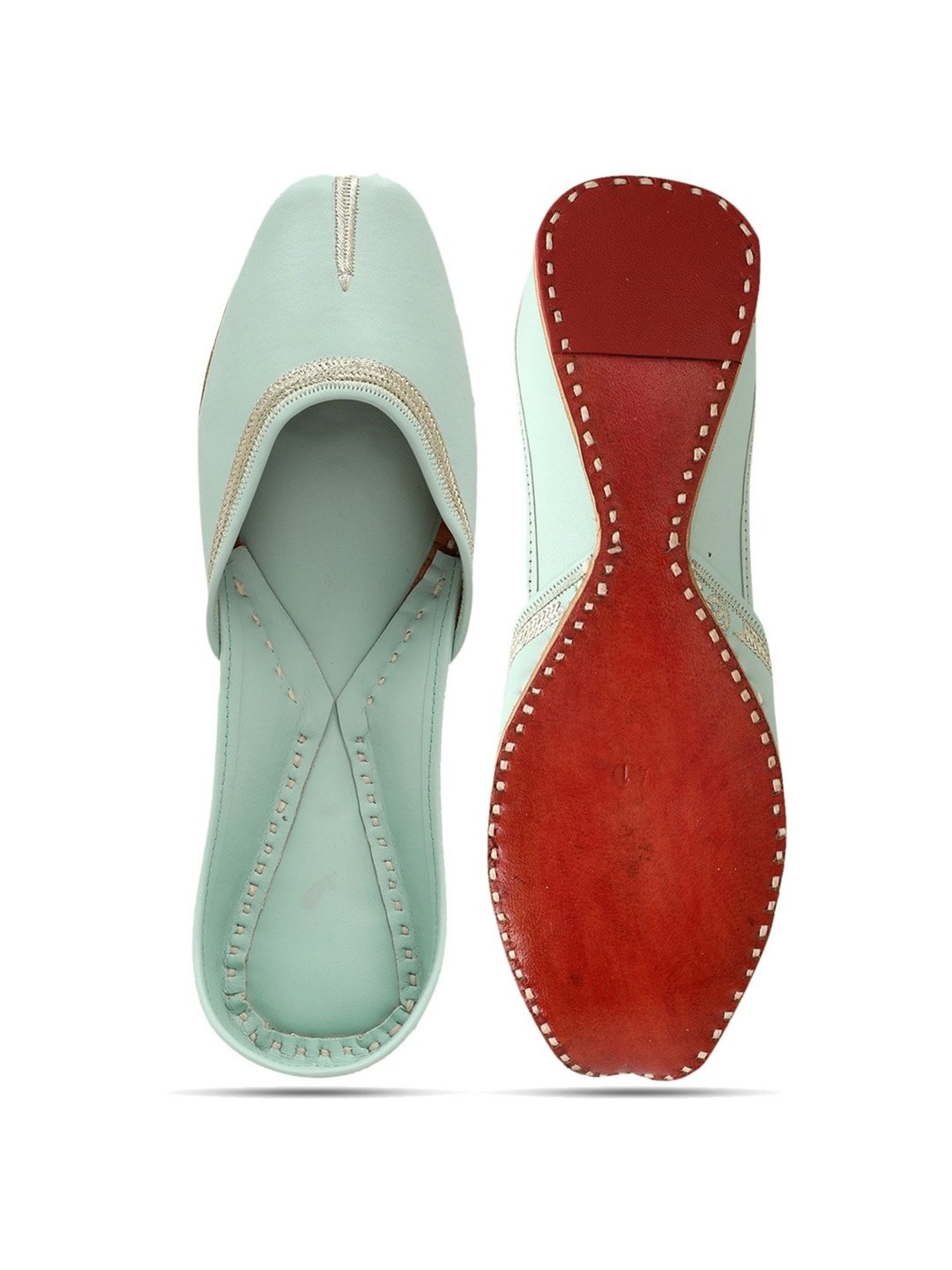 NR by Nidhi Rathi Women's Sea Green Casual Juttis