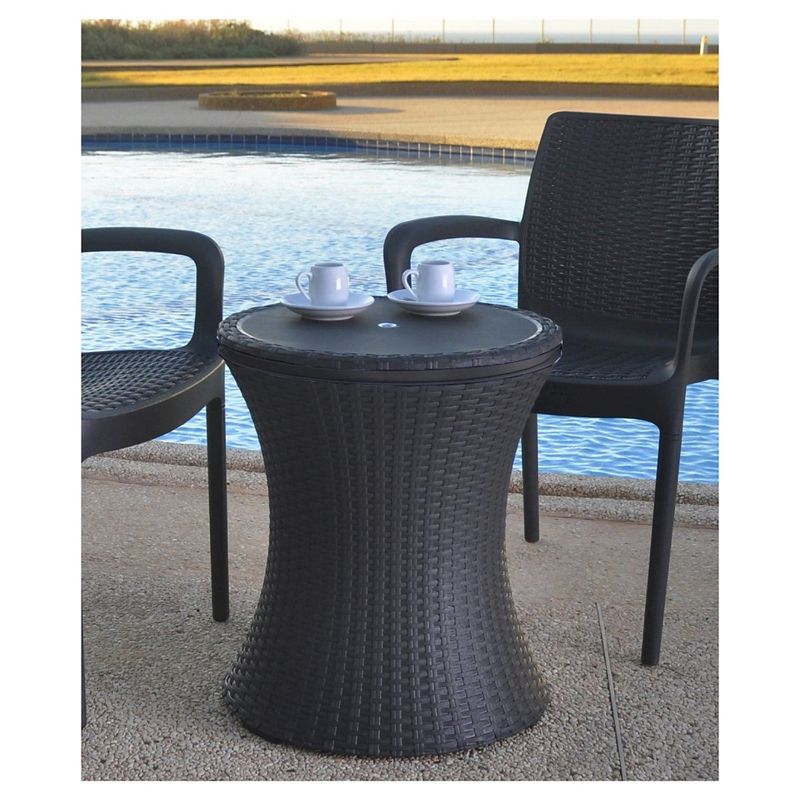 Pacific Cool Bar Rattan Style Patio Beverage Cooler Bar Table - Brown - Keter