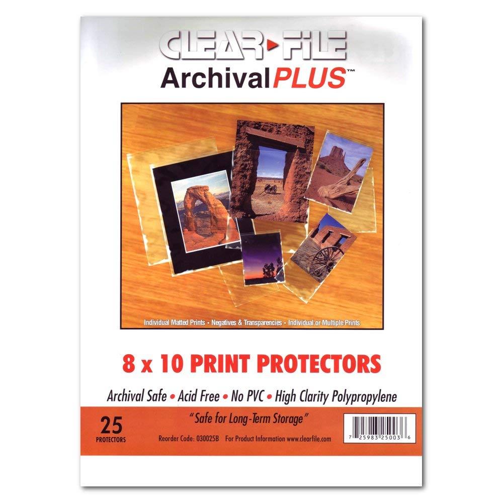 Clear File - Archival Photo Print Protectors - 8" X 10" - 25 Pack - 030025B