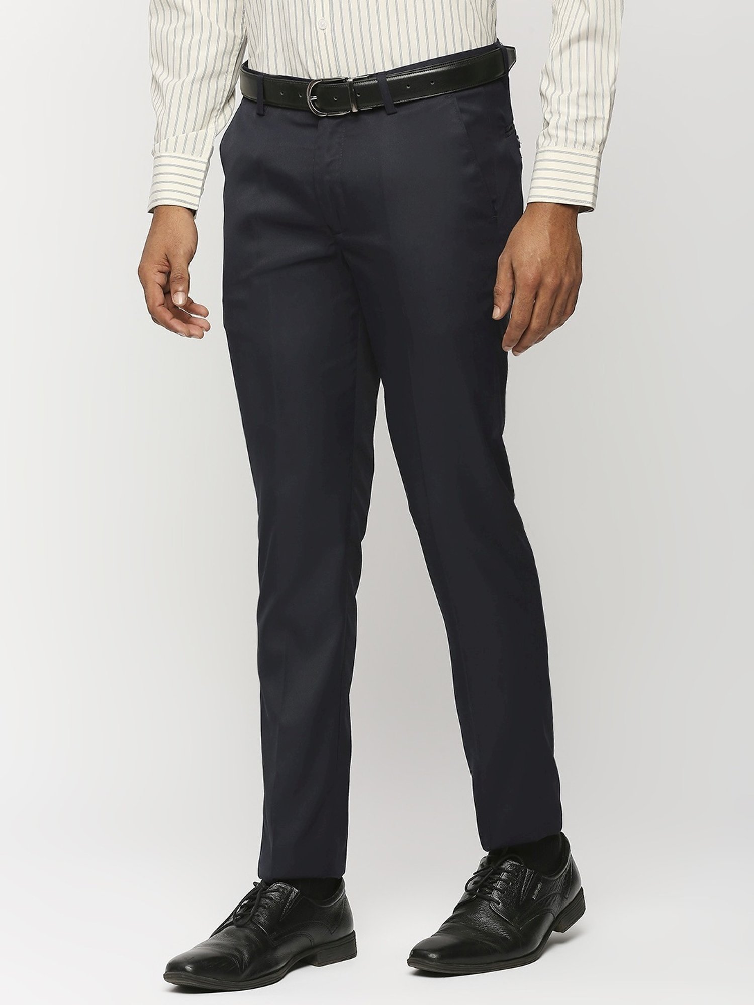 Solemio Navy Slim Fit Trousers