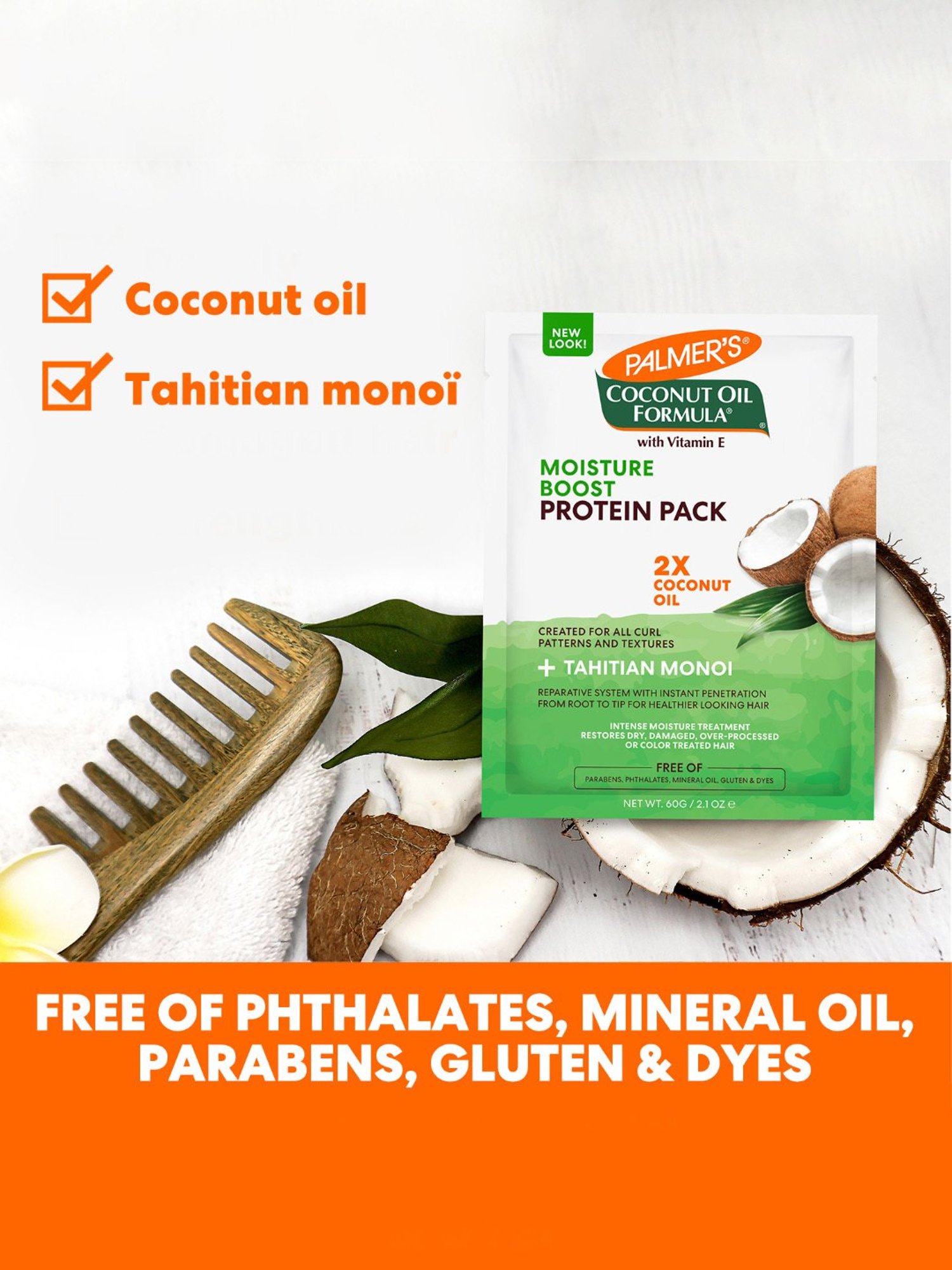 Palmer's Coconut Oil Formula with Vitamin E Moisture Boost Protein Pack - 60 gm