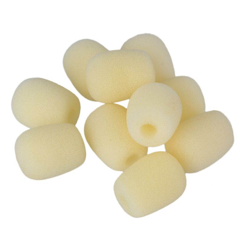 BQLZR 10pcs Yellow Wind Shield Mic Foam Cover 8mm Dia EY-M03 for Headset Microphone